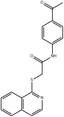 N-(4-acetylphenyl)-2-(1-isoquinolinylsulfanyl)acetamide Struktur