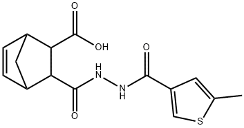 3-(2-(5-methylthiophene-3-carbonyl)hydrazinecarbonyl)bicyclo[2.2.1]hept-5-ene-2-carboxylic acid Struktur