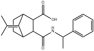 3-((1-phenylethyl)carbamoyl)-7-(propan-2-ylidene)bicyclo[2.2.1]heptane-2-carboxylic acid Struktur