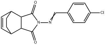 (E)-2-((4-chlorobenzylidene)amino)-3a,4,7,7a-tetrahydro-1H-4,7-ethanoisoindole-1,3(2H)-dione Struktur