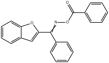 (E)-benzofuran-2-yl(phenyl)methanone O-benzoyl oxime Struktur