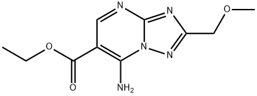 ethyl 7-amino-2-(methoxymethyl)-[1,2,4]triazolo[1,5-a]pyrimidine-6-carboxylate Struktur