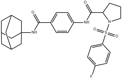 1-[(4-fluorophenyl)sulfonyl]-N-[4-(tricyclo[3.3.1.1~3,7~]dec-1-ylcarbamoyl)phenyl]prolinamide Struktur