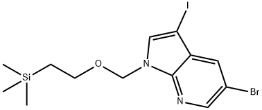 5-bromo-3-iodo-1-((2-(trimethylsilyl)ethoxy)methyl)-1H-pyrrolo[2,3-b]pyridine Struktur