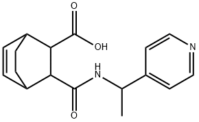 3-((1-(pyridin-4-yl)ethyl)carbamoyl)bicyclo[2.2.2]oct-5-ene-2-carboxylic acid Struktur