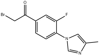 2-bromo-1-(3-fluoro-4-(4-methyl-1H-imidazol-1-yl)phenyl)ethan-1-one Struktur