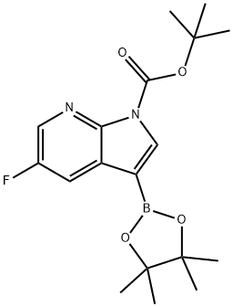 TERT-BUTYL 5-FLUORO-3-(4,4,5,5-TETRAMETHYL-1,3,2-DIOXABOROLAN-2-YL)-1H-PYRROLO[2,3-B]PYRIDINE-1-CARBOXYLATE Struktur