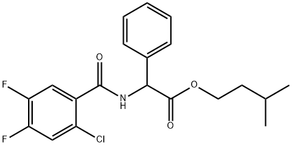 isopentyl 2-(2-chloro-4,5-difluorobenzamido)-2-phenylacetate Struktur