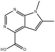 6,7-dimethyl-7H-pyrrolo[2,3-d]pyrimidine-4-carboxylic acid Struktur