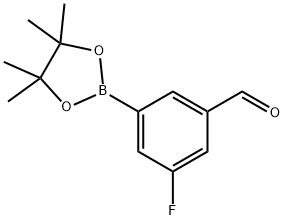 3-Fluoro-5-(4,4,5,5-tetramethyl-1,3,2-dioxaborolan-2-yl)benzaldehyde Struktur