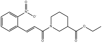 (E)-ethyl 1-(3-(2-nitrophenyl)acryloyl)piperidine-3-carboxylate Struktur