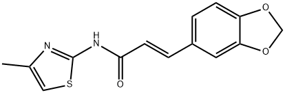 (2E)-3-(1,3-benzodioxol-5-yl)-N-(4-methyl-1,3-thiazol-2-yl)prop-2-enamide Struktur