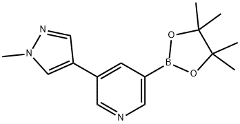 3-(1-methyl-1H-pyrazol-4-yl)-5-(4,4,5,5-tetramethyl-1,3,2-dioxaborolan-2-yl)pyridine Struktur