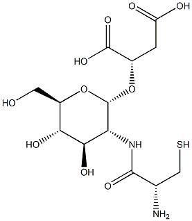 (2S)-2-[[2-[[(2R)-2-Amino-3-mercapto-1-oxopropyl]amino]-2-deoxy-alpha-D-glucopyranosyl]oxy]butanedioic acid Struktur