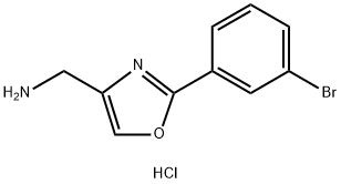 2-(3-Bromo-phenyl)-oxazol-4-yl-methylamine hydrochloride Struktur