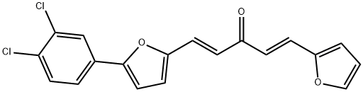 1-[5-(3,4-Dichloro-phenyl)-furan-2-yl]-5-furan-2-yl-penta-1,4-dien-3-one Struktur