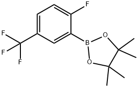 2-[2-Fluoro-5-(trifluoromethyl)phenyl]-4,4,5,5-tetramethyl-1,3,2-dioxaborolane Struktur