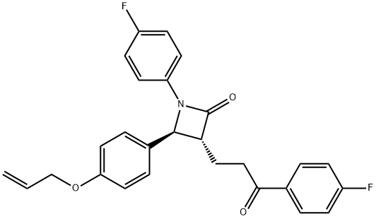 (3R,4S)-1-(4-Fluorophenyl)-3-[3-(4-fluorophenyl)-3-oxopropyl]-4-[4-(2-propen-1-yloxy)phenyl]-2-azetidinone Struktur