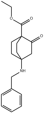 ethyl 4-(benzylamino)-2-oxobicyclo[2.2.2]octane-1-carboxylate Struktur