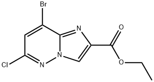 8-Bromo-6-chloro-imidazo[1,2-b]pyridazine-2-carboxylic acid ethyl ester Struktur