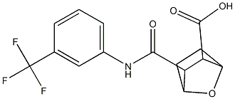 3-((3-(trifluoromethyl)phenyl)carbamoyl)-7-oxabicyclo[2.2.1]heptane-2-carboxylic acid Struktur