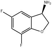 (3R)-5,7-ジフルオロ-2,3-ジヒドロ-1-ベンゾフラン-3-アミン 化學(xué)構(gòu)造式