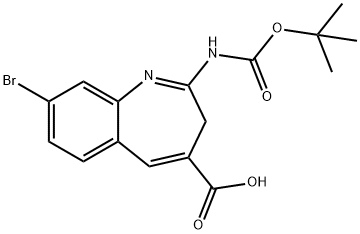 8-bromo-2-((tert-butoxycarbonyl)amino)-3H-benzo[b]azepine-4-carboxylic acid Struktur