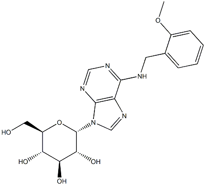 9-alpha-D-Glucopyranosyl-N-[(2-methoxyphenyl)methyl]-9H-purin-6-amine Struktur