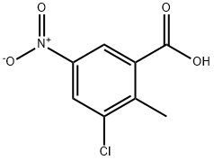 3-Chloro-2-methyl-5-nitrobenzoic acid Struktur