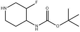 tert-butyl 3-fluoropiperidin-4-ylcarbamate Struktur