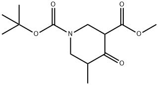 1-(tert-butoxycarbonyl)-3,5-dimethyl-4-oxopiperidine-3-carboxylic acid Struktur