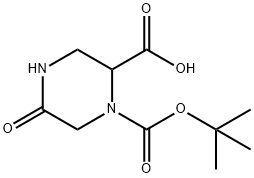 1-[(2-methylpropan-2-yl)oxycarbonyl]-5-oxopiperazine-2-carboxylic acid Struktur