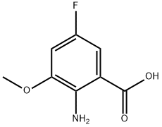 2-Amino-5-fluoro-3-methoxy-benzoic acid Struktur