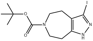 3-Iodo-4,5,7,8-Tetrahydro-1H-1,2,6-Triaza-Azulene-6-Carboxylic Acid Tert-Butyl Ester Struktur