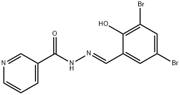 (E)-N'-(3,5-dibromo-2-hydroxybenzylidene)nicotinohydrazide Struktur