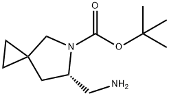 (S)-tert-butyl 6-(aminomethyl)-5-azaspiro[2.4]heptane-5-carboxylate Struktur