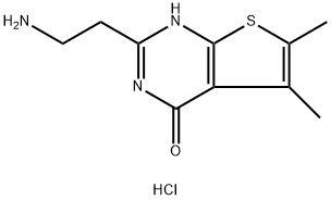 2-(2-Aminoethyl)-5,6-dimethylthieno[2,3-d]pyrimidin-4(3H)-one hydrochloride Struktur