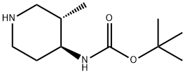 (3S,4S)-(3-Methyl-piperidin-4-yl)-carbamic acid tert-butyl ester Struktur