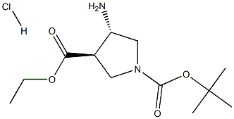 (3R,4S)-4-AMINO-1-BOC-3-PYRROLIDINECARBOXYLIC ACID ETHYL ESTER HCL Struktur