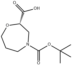 (S)-4-(tert-butoxycarbonyl)-1,4-oxazepane-2-carboxylic acid Struktur