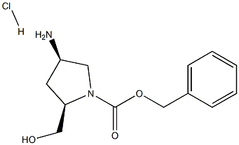 (2R,4R)-1-Cbz-2-Hydroxymethyl-4-aminopyrrolidine hydrochloride Struktur