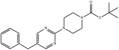 tert-butyl 4-(5-benzylpyrimidin-2-yl)piperazine-1-carboxylate Struktur