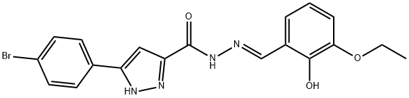 (E)-5-(4-bromophenyl)-N'-(3-ethoxy-2-hydroxybenzylidene)-1H-pyrazole-3-carbohydrazide Struktur