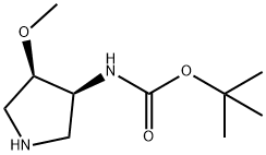 cis-3-(boc-amino)-4-methoxypyrrolidine Struktur