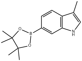 3-methyl-6-(tetramethyl-1,3,2-dioxaborolan-2-yl)-1H-indole Struktur