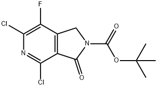 tert-butyl4,6-dichloro-7-fluoro-3-oxo-1,3-dihydro-2H-pyrrolo[3,4-c]pyridine-2-carboxylate Struktur