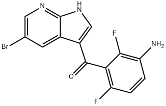 (3-Amino-2,6-difluorophenyl)(5-bromo-1H-pyrrolo[2,3-b]pyridin-3-yl)methanone Struktur