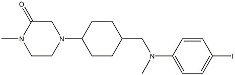 4-((1r,4r)-4-(((4-iodophenyl)(methyl)amino)methyl)cyclohexyl)-1-methylpiperazin-2-one Struktur