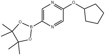 2-(cyclopentyloxy)-5-(4,4,5,5-tetramethyl-1,3,2-dioxaborolan-2-yl)pyrazine Struktur