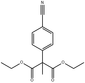 Diethyl 2-(4-cyanophenyl)-2-methylmalonate Struktur